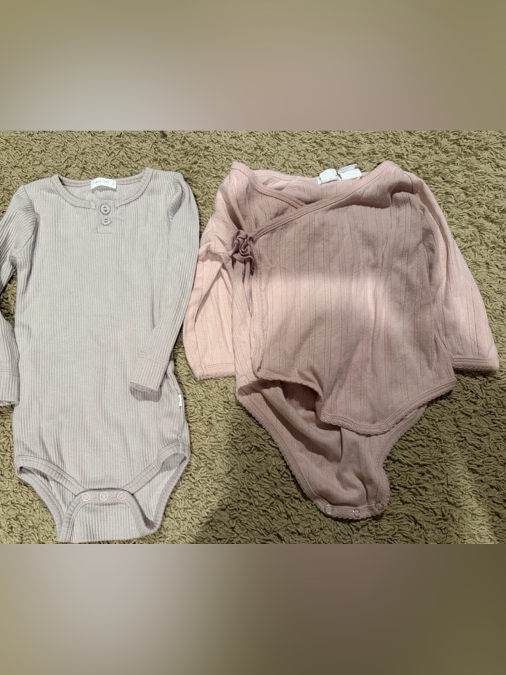Jamie Kay Three long Sleeve Ribbed Baby Onesies bundle